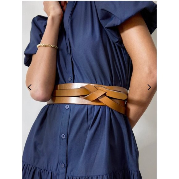 Brochu Walker The Bridle Women's Saddle Brown Wrap Leather Belt One Size - Picture 2 of 7